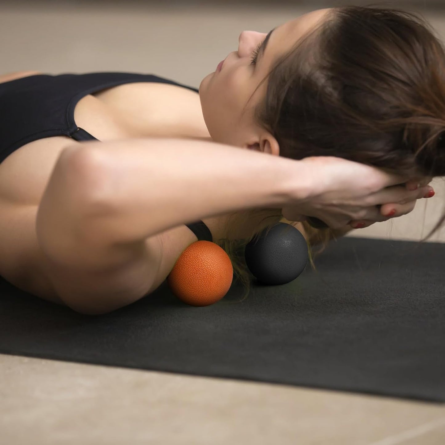 2-Pack Firm Lacrosse Massage Balls (Orange&Black) | For Deep Tissue, Trigger Point & Myofascial Release Therapy, Relieve Muscle Knots