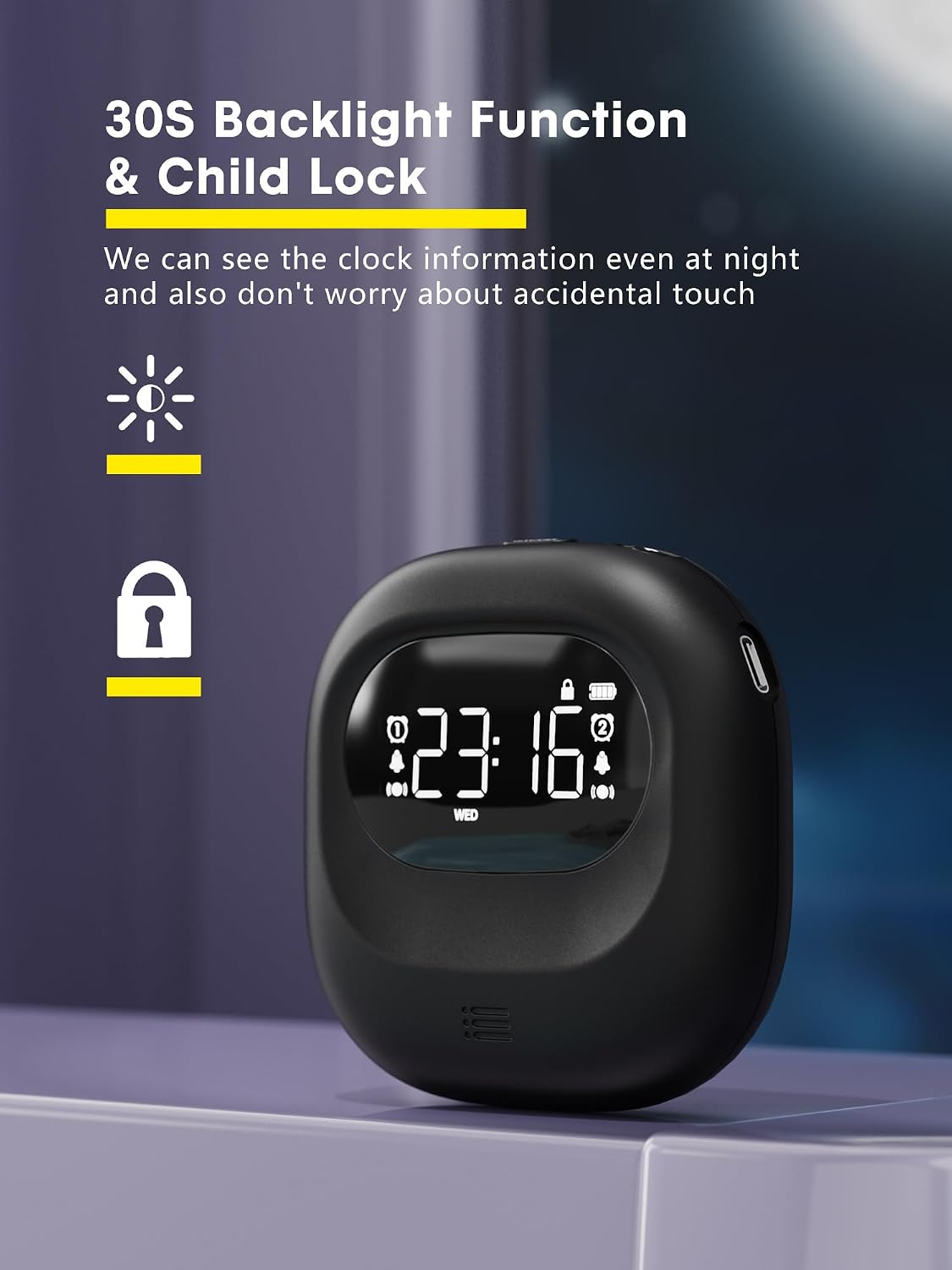 ROCAM Vibrating Alarm Clock Bed Shaker, Rechargeable 3000mAh Battery