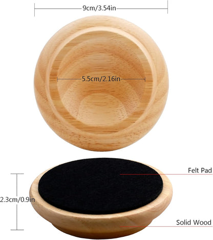4 Pcs Solid Wood Upright Piano Caster Cups,Furniture Caster Cups,HilerPunk Sofas Beds Chairs Wheel Caster Cups Pads,with Non-Slip & Anti-Noise Felt Pads,for Hardwood Floor Protectors-Natural Wood