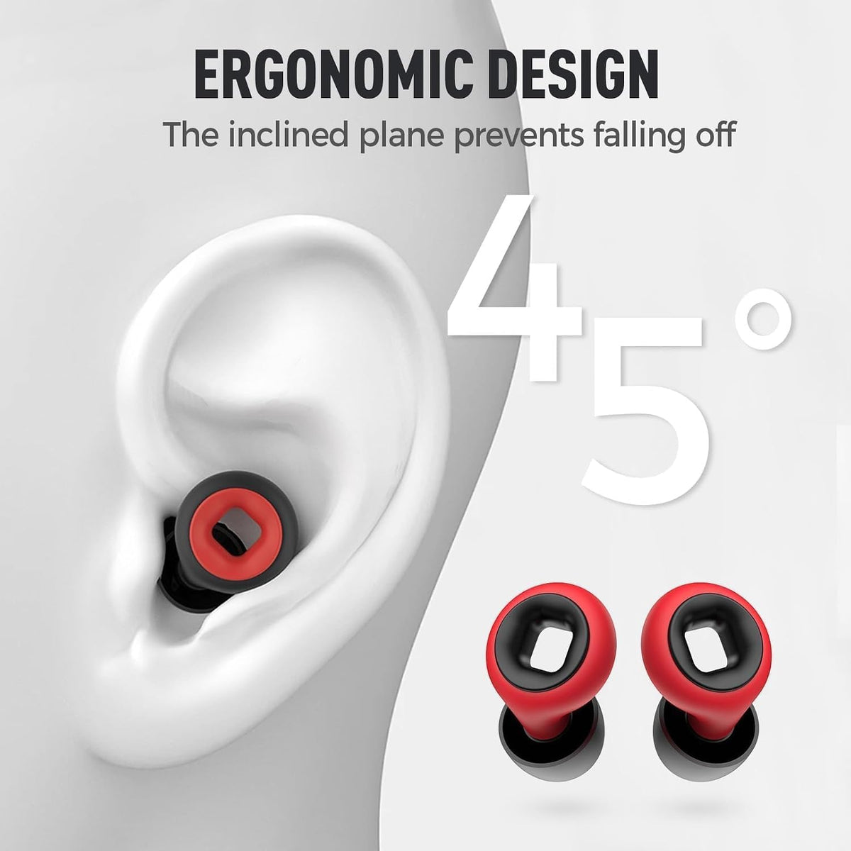 Motorcycle Ear Plugs Wind Noise,45db Moto Earplugs Riding,Motorcycle Hearing Protection,Reusable Wind Noise Cancelling Earplug for Motorbike,Touring,Racing,Riding,Sleep,Concerts (Black and Red)