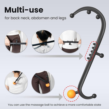 LiBa Back and Neck Massager Trigger Point Hook Therapy Tool Navy