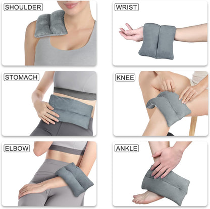 Atsuwell 6 x 11'' Microwave Heating Pad for Cramps & Joint Relief, Grey