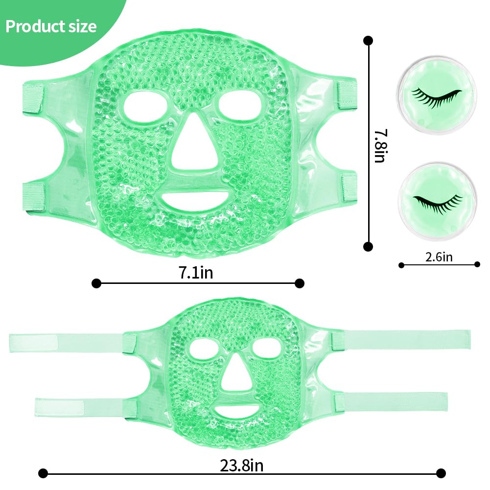 Cold Face Eye Masks Ice Face Mask Hot Cold Compress for Dark Circles, Puffiness, Migraines, Headache, Stress, Redness, Cooling Face Masks for Women Man, Skin Care