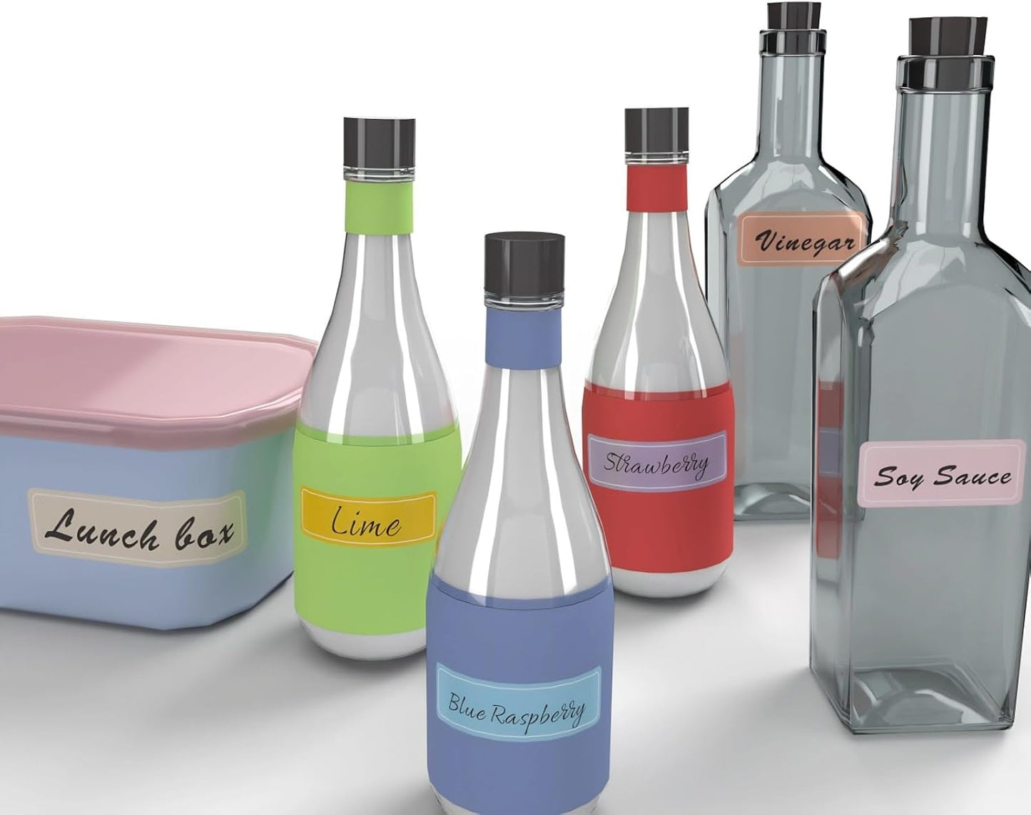 Clear Waterproof Removable Label Stickers 4"x2" 120pcs Vinyl for Kitchen Food Storage Jars Freezer Bottles, Write-On, Oil Resistant, Peel and Stick, w/Marker Pen