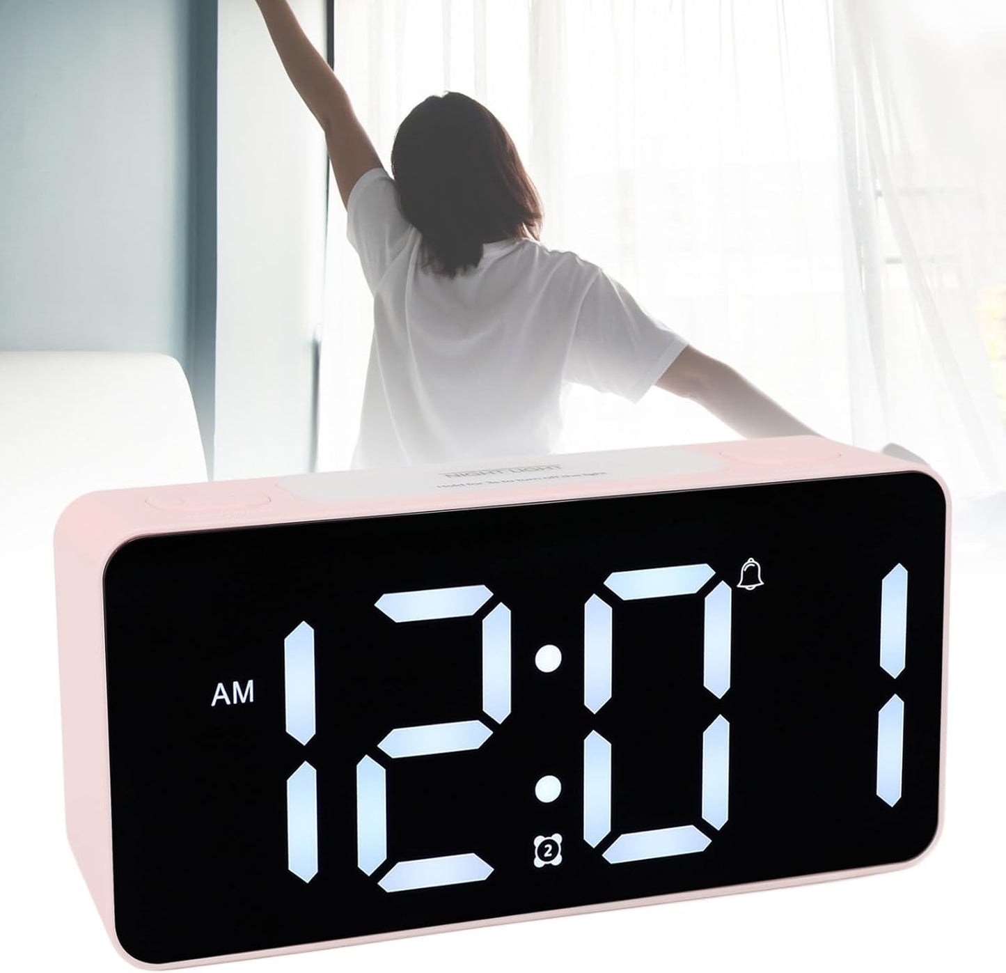 Dioche Loud Alarm Clock with Bed Shaker Digital Bed Shaker Alarm Clock LED Digital Shaking Vibrating for Heavy Sleepers Extra Loud