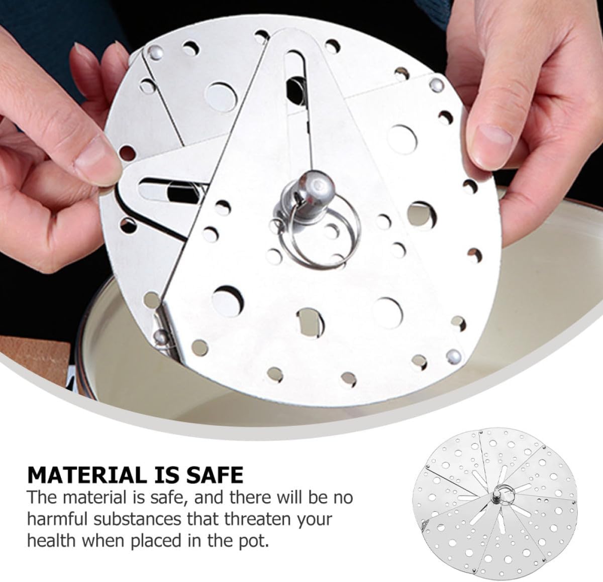 Kichvoe Adjustable Stainless Steel Anti-spill Lid, Multifunctional Kitchen Overflow Stopper Cover with Expandable Fit for Pots and Pans
