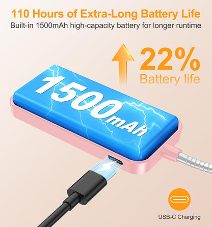 Gritin 2026 Gen 2 Book Light for Reading- 32 Eye Caring Full Spectrum LED | 5 Colors & 5 Brightness, Adjustable Wide/Narrow Beam, Upgrade 1500mAh Long-Lasting Rechargeable Clip on Light for Book Lovers