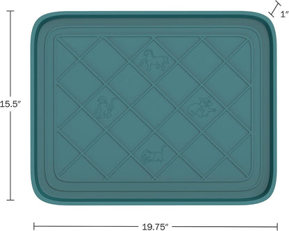 All-Weather Boot Tray - Water-Resistant Plastic Mud Pan, Pet Food Tray, and Outdoor or Indoor Shoe Mat for Entryway by Stalwart (Black)