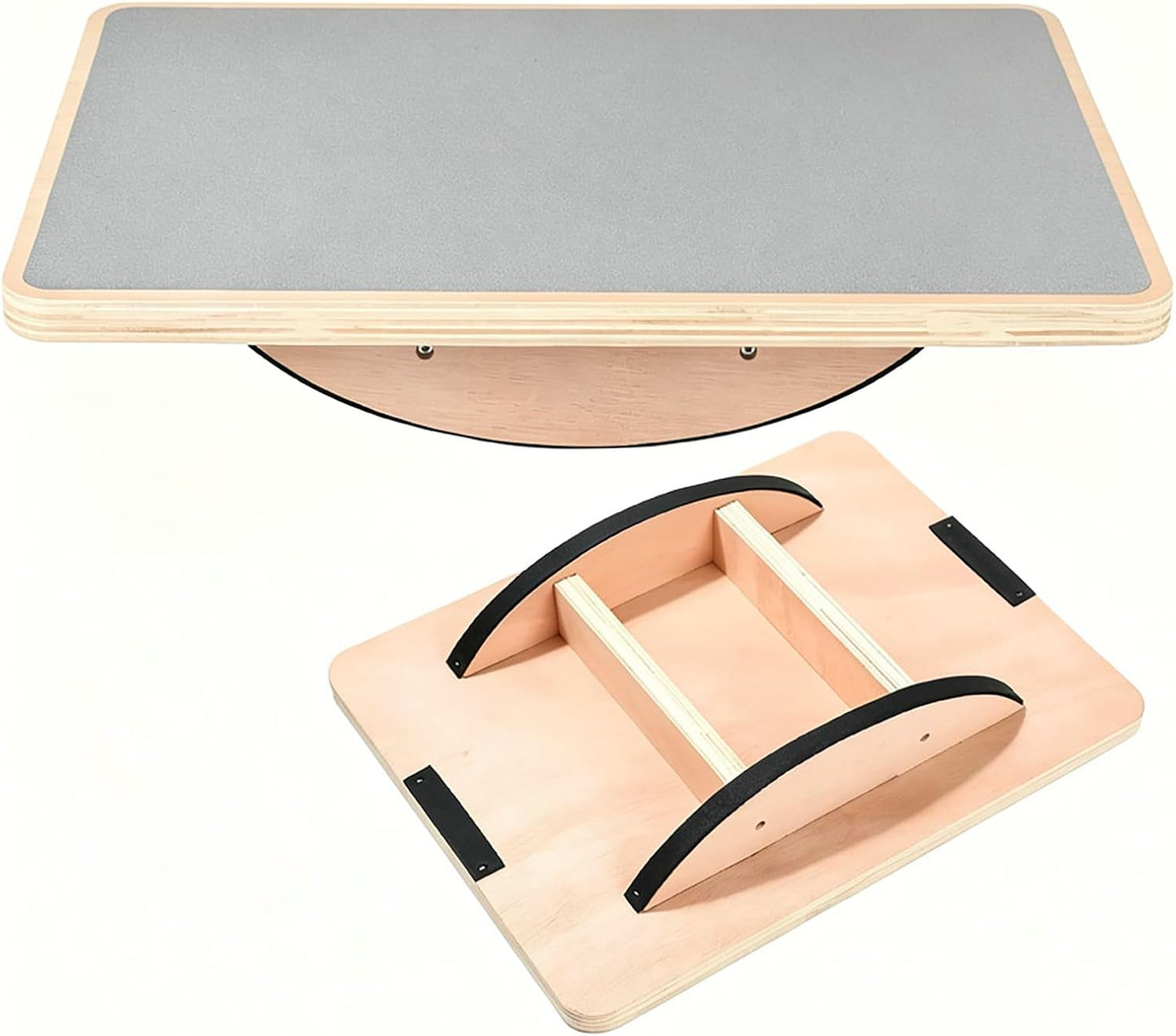 Balance Board Wooden Wobble Board for Adults Anti-Slip Board for Physical Therapy & Core Strength, Ideal Balance Board for Standing Desk with Ankle Support