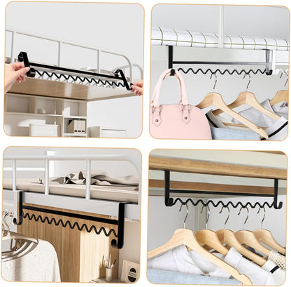 Bedside Hanging Hook Rack Over Bed Clothes Hook for Towels Coats Clothes Fits Bunk Bed Dorm Room Organizer 15.74X3.93X1.25In