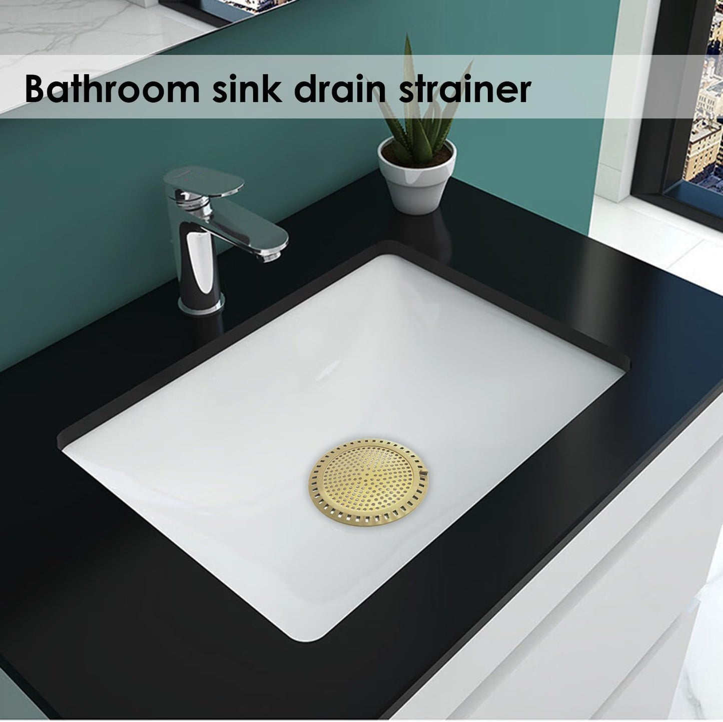 Huntonry Drain Hair Catcher, Shower Hair Drain Catcher, Shower Drain Cover, Bathtub Drain Strainer, Tub Hair Catcher, Bathroom Sink Strainer Hair Trap Filter, Bathroom Drain Defender, Flat, Round