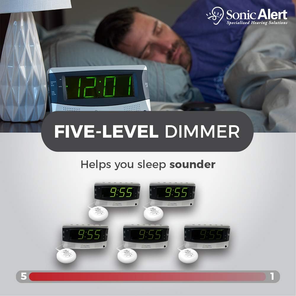 Sonic Alert SBD375SSEU/USA Sonic Boom Dual Alarm Vibrating Alarm Clock