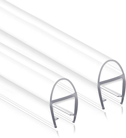 Frameless Shower Door Bottom Seal Strip for 3/8"(10mm) Thick Glass, Super Clear 36 Inch Long 2PCS Shower Door Seal, to Water Block