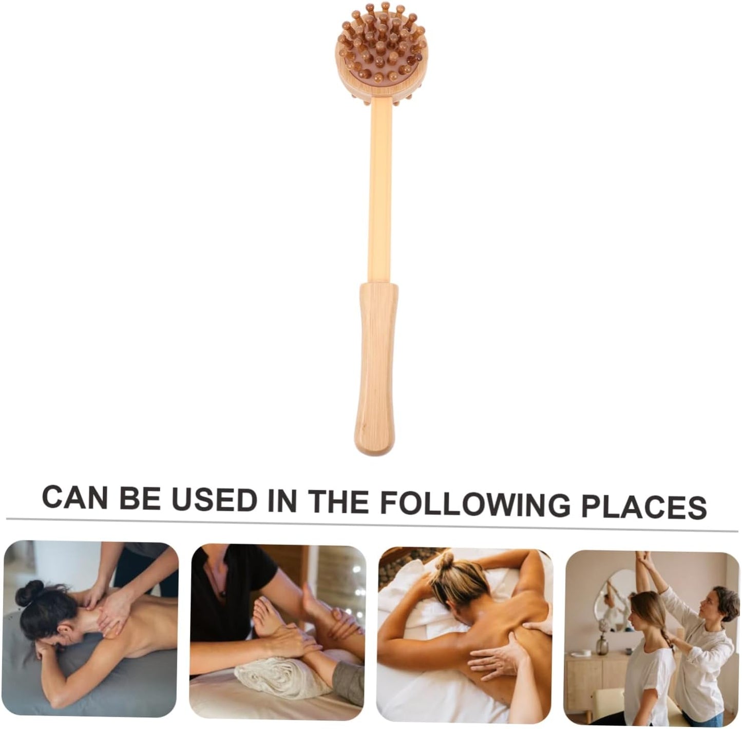 Bamboo Massage Hammer Handheld Wood Massager for Neck Shoulder Back Acupoint Therapy with Ergonomic Handle for Muscle Relief and Relaxation