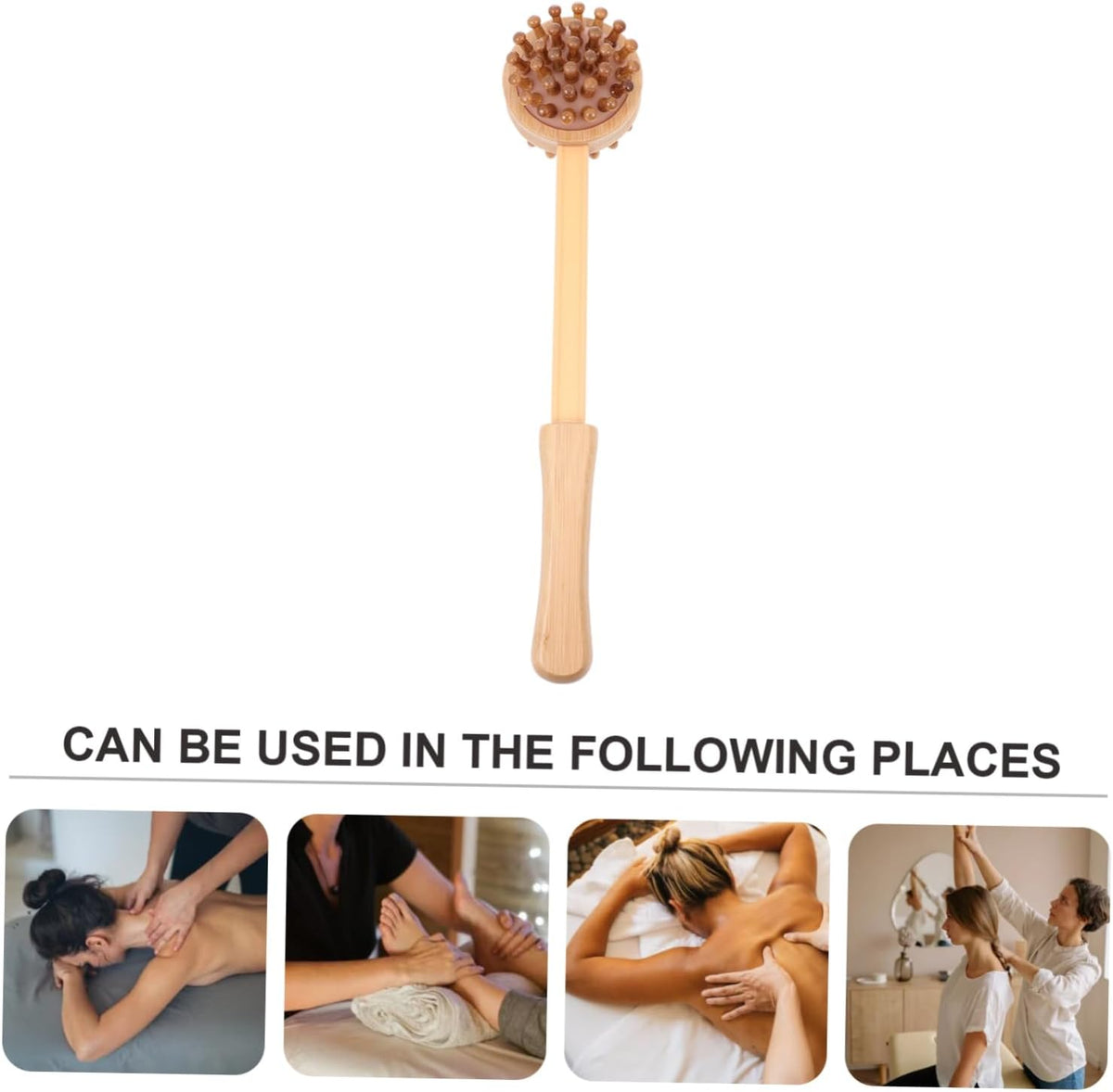 Bamboo Massage Hammer Handheld Wood Massager for Neck Shoulder Back Acupoint Therapy with Ergonomic Handle for Muscle Relief and Relaxation