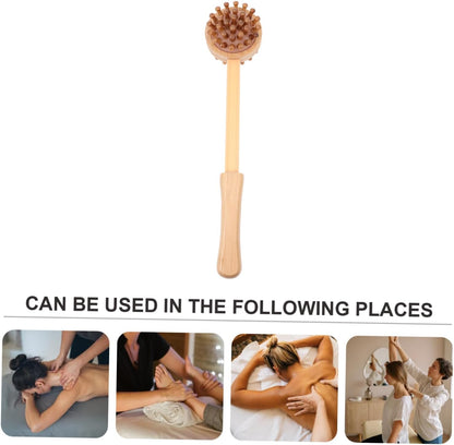 Bamboo Massage Hammer Handheld Wood Massager for Neck Shoulder Back Acupoint Therapy with Ergonomic Handle for Muscle Relief and Relaxation