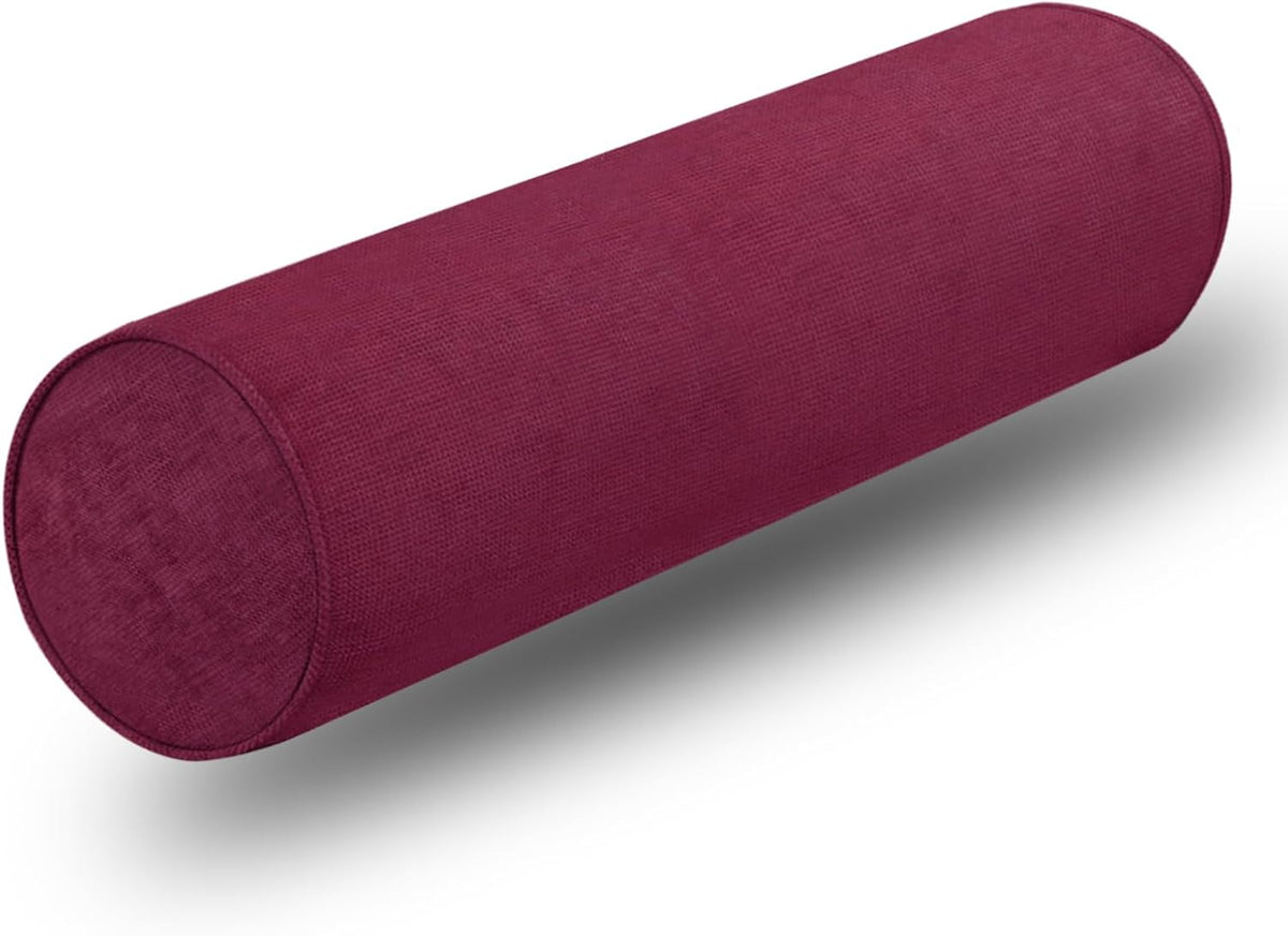 Cylinder Round Memory Foam Support Pillows Cervical Neck Roll Pillow with Pillowcase Soft, Comfortable and Breathable for Sleeping, Chair, Car, Sofa，Travel (Navy Blue, 24X6)