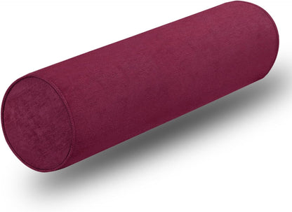Cylinder Round Memory Foam Support Pillows Cervical Neck Roll Pillow with Pillowcase Soft, Comfortable and Breathable for Sleeping, Chair, Car, Sofa，Travel (Navy Blue, 24X6)
