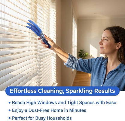 2PCS Blind Cleaner Brushs with 5 Reusable Microfiber Sleeves Brush, Window Blind Duster Tool Blind Cleaner Tool for Window, Car Air Condition, Fans, Exhaust Vent
