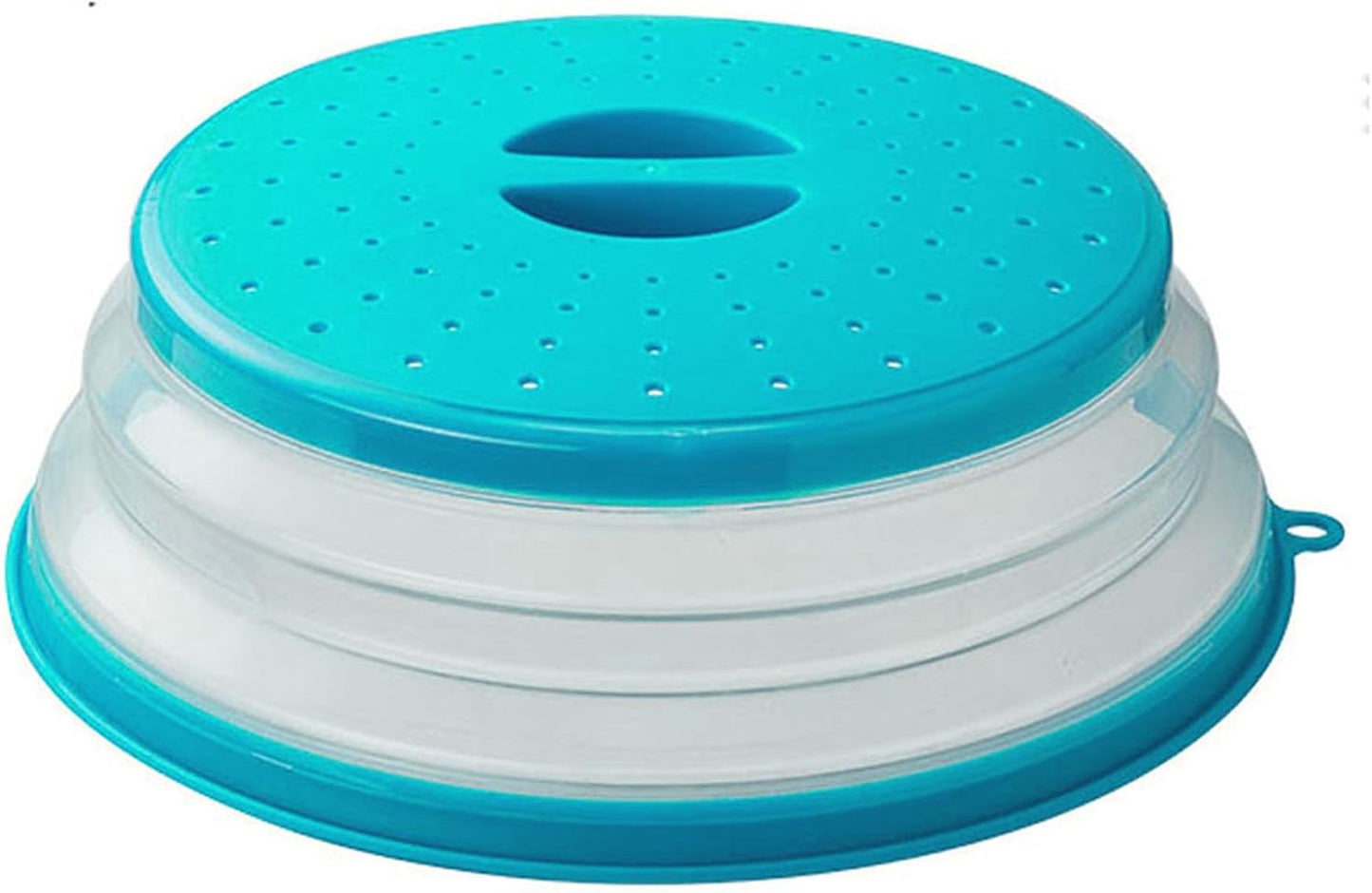Collapsible Microwave Splatter Cover, 10.5 Inch, Dishwasher-safe, Microwave Plate Cover With Steam Vent，BPA-Free Silicone & Plastic (white)