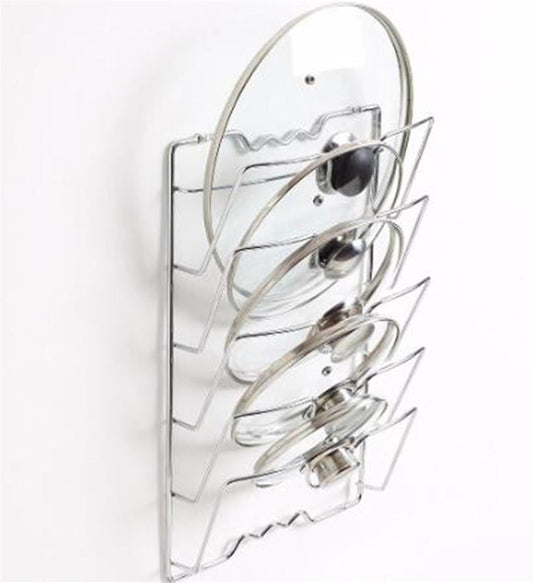 Pot Lid Organizer for Cabinet Door/Wall, Stainless Steel Lid Holder, Rack for Pan Lid Organizer, Lid Holder Stand, Cutting Board, Grill Tray Storage Kitchen Accessories