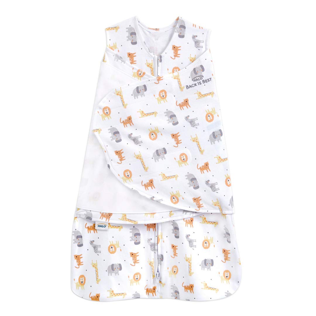 HALO 100% Cotton Sleepsack Swaddle, 3-Way Adjustable Wearable Blanket, TOG 1.5, Pink Floral, Newborn, 0-3 Months - Colors A