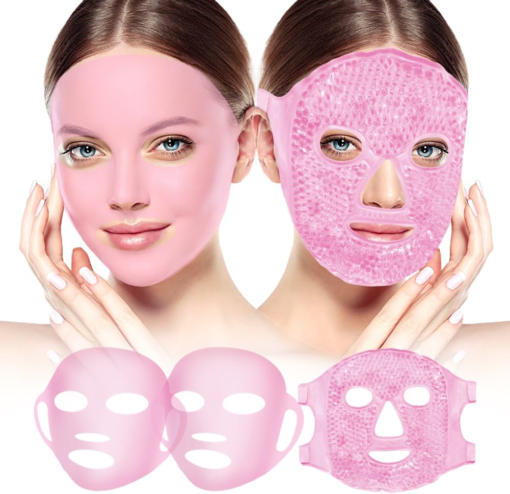 my novel things Face Ice Pack and 2 Packs Silicone Face Mask Cover
