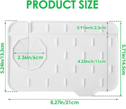 Dimeho Sink Faucet Splash Guard Mat Silicone Soap Dish Pad Faucet Handle Drip Catch Sponge Holder Sink Protector Trays for Bathroom Kitchen Countertop Gadgets Accessories