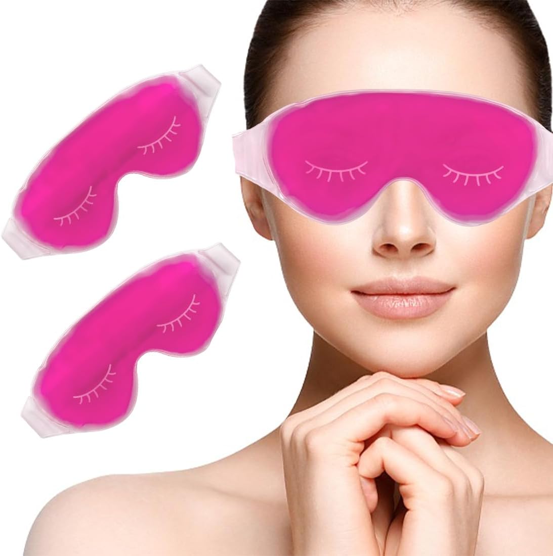Cooling Eye Mask, Reusable Cold Eye Mask for Hot Cold Treatment for Eye Strain, Eye Swelling, Eye Redness, Puffy Eyes, Dark Circles, Smooth Fine Lines, and Eye Recover Surgery. 5 Packs