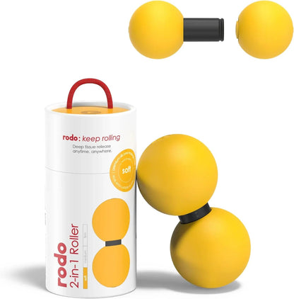 2-in-1 Medium Peanut & Lacrosse Ball Roller | Deep Tissue Massage Tool for Fascia, Plantar Fasciitis, Hips & Back | Mobility & Recovery Roller | Compact, Travel-Friendly, Pilates & Therapy Ready