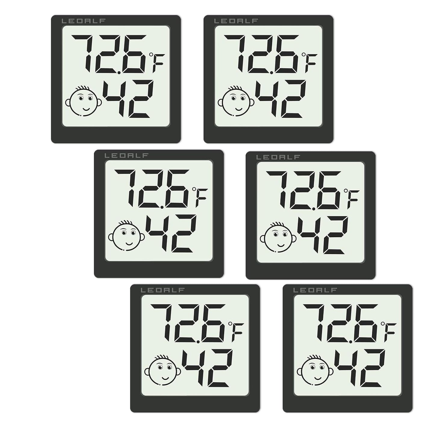 Mini Humidity Meter Hygrometer 6 Pack Room Thermometer Indoor Digital Temperature and Humidity Monitor (Black)