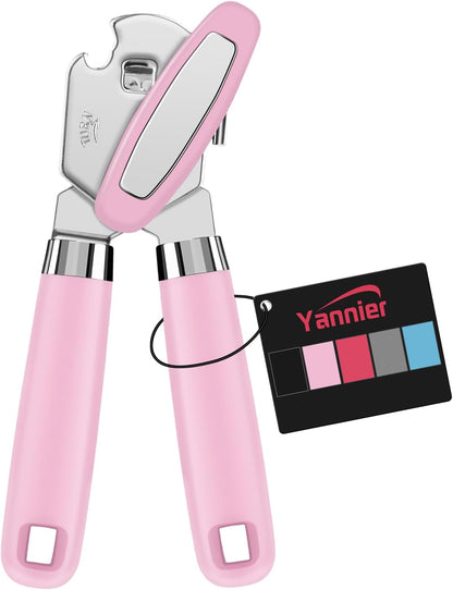 Multifunctional Heavy Duty Can Opener Manual Smooth Edge Can Opener and Bottle Openers with Magnet Durable Sharp Cutting Blade Comfortable Handle Big Effort-Saving Knob Kitchen Tool