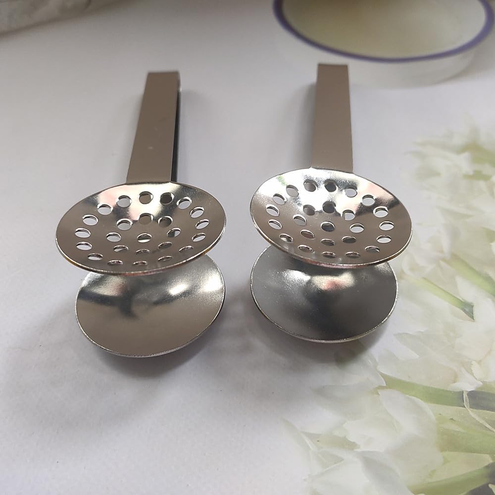 Stainless Steel Tea Bag Squeezer, Metal Grip Holder Tea Bag Tongs, Tea Bag Strainer Clips Herb for Ice Sugar Cubes Lemon Slices Kitchen Bar Tools (2 Pack)