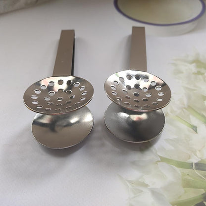 Stainless Steel Tea Bag Squeezer, Metal Grip Holder Tea Bag Tongs, Tea Bag Strainer Clips Herb for Ice Sugar Cubes Lemon Slices Kitchen Bar Tools (2 Pack)