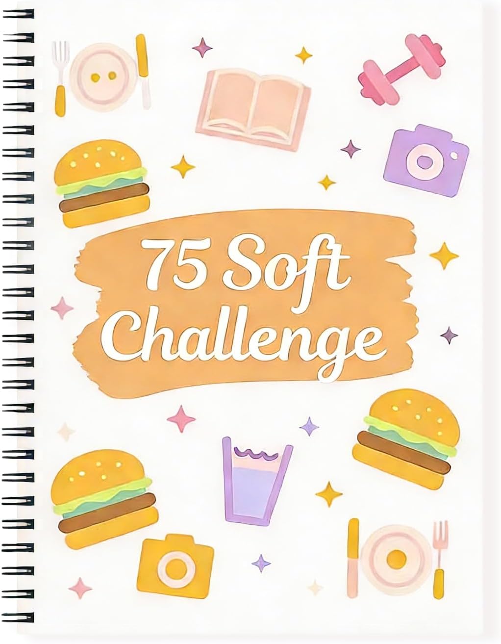 75-Day Soft Challenge Journal Daily Wellness Planner with Rainbow Pages Wellness & Habit Trackers Fitness Self-Care and Goal Tracker