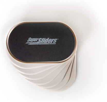 Super Sliders 5-3/4" x 9-1/2" XL Oval Reusable Furniture Sliders for Carpet, Anti-Slip Protective Furniture Moving Pads for Beds, Sofas, Dressers, Set of 4, Brown