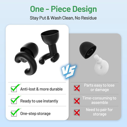 Noise Cancelling Ear Plugs Sleep 50dB NRR Side Sleep Small Ear | ultra soft silicone, reusable one-piece design, 4 sizes included, portable case