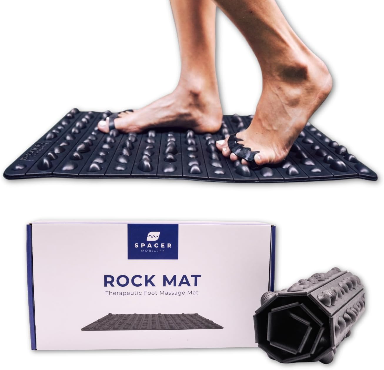 Spacer Mobility The Rock Mat Foot Massage Mat Helps Stimulate Nerve Endings, & Relieve Tension | Made with Premium Firm Foam, Releases Tension & Increases Proprioception