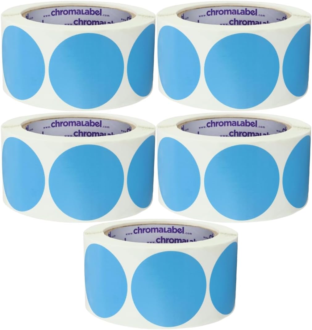 Fluorescent Green Dot Stickers, 2 Inch, 500/Roll | Writable Matte Paper Circle Stickers for Inventory, Classrooms, Offices, Retail, and Color Coding. Made in USA