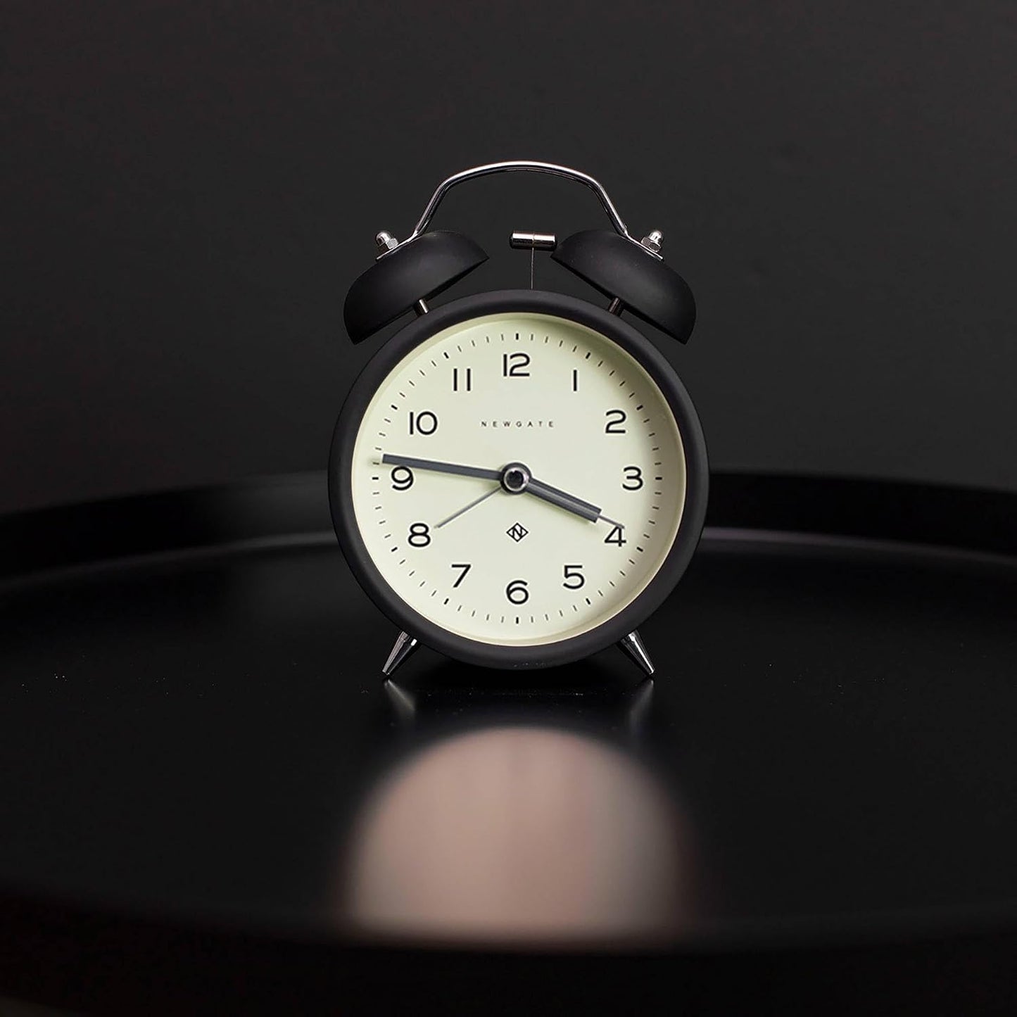 NEWGATE® Charlie Bell Echo Alarm Clock | Modern take on Classic Twin Bell Clock | Yellow | Easy to Read Numbers | Ideal for Bedside, Desk or Shelf | Modern Retro Bedroom & Office Accessory