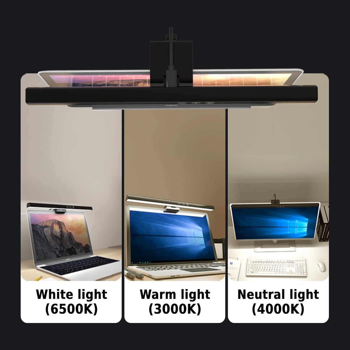 BY-J [2025 Upgraded Version Eye Protection Study Desk Lamp Student Desk Bedside Dressing Table Magnetic Wall-Mounted 42cm Long Cool Light Rechargeable Student Dormitory Children's Reading Light