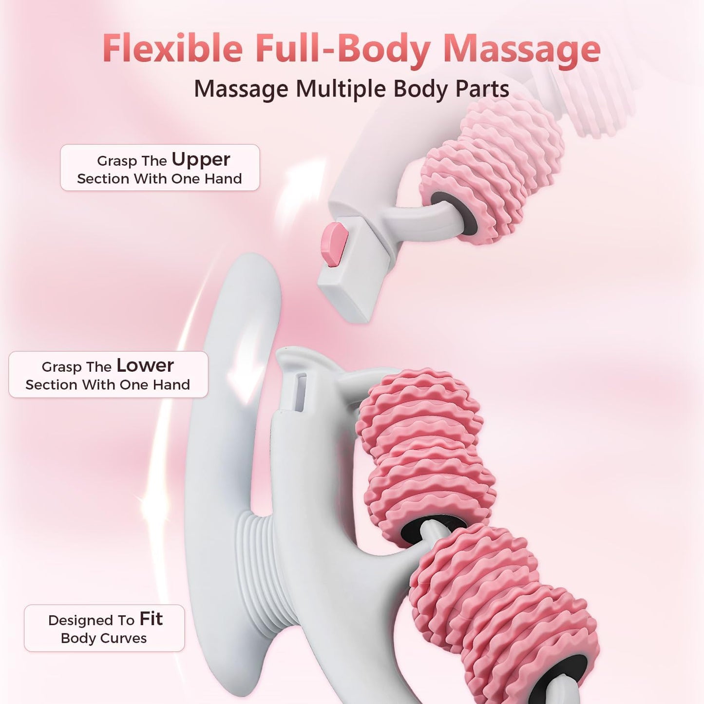 Cellulite Massage Tool - Lymphatic Drainage Tool for Deep Tissue Fascia Massage - Muscle Roller for Legs & Buttocks, Anti-Cellulite Massager for Body Contouring and Skin Smoothing.