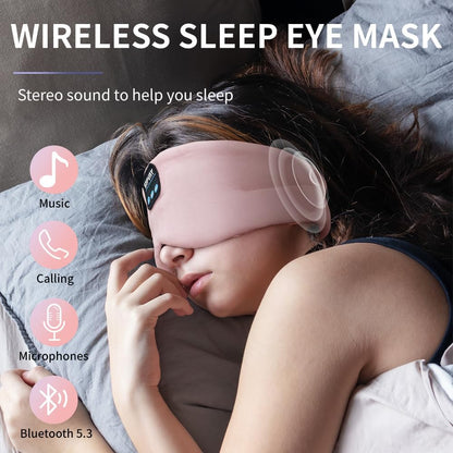 Sleep Mask Bluetooth 5.4 Headphones Soft Wireless Headband Eye Mask Blackout with Microphone (Emerald)