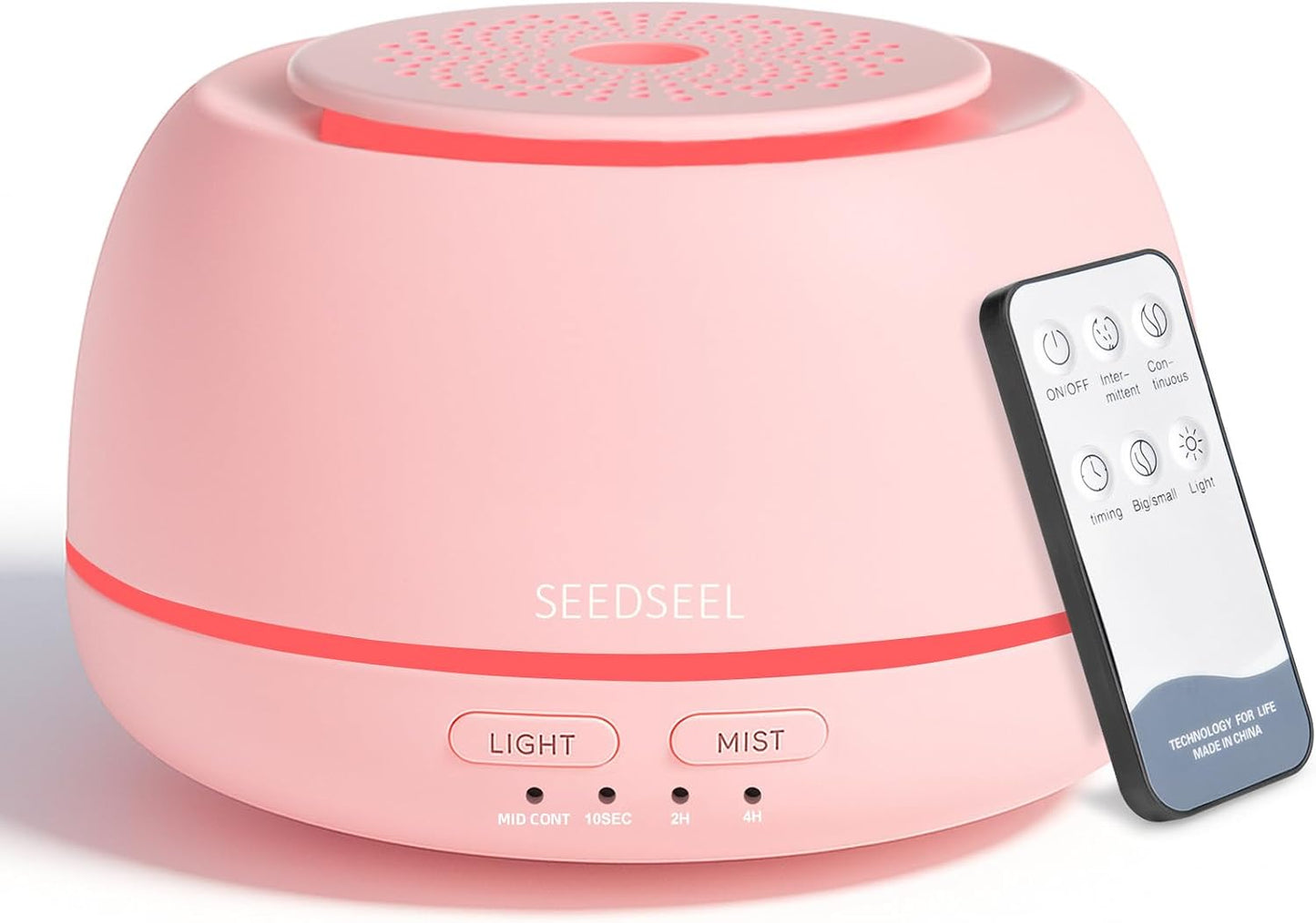 SEEDSEEL 300ML Essential Oil Diffuser,Ultrasonic Aromatherapy Diffuser, 7-Color Gradient Lights, Remote Control, 8 Hours Run Time, Suitable for Home,Office