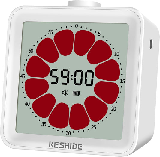 Visual Timer for Kids and Adults,LCD Digital 60-Minute Countdown Timer Silent Classroom Timer, Time Management Tool for Home, School, or Work