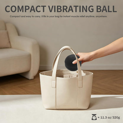 Heating Vibrating Massage Ball with 7 Modes & Memory Function for Myofascial Release, Deep Tissue and Trigger Point Muscle Therapy - Targets Back, Hip, Leg, Neck & Foot (Black)