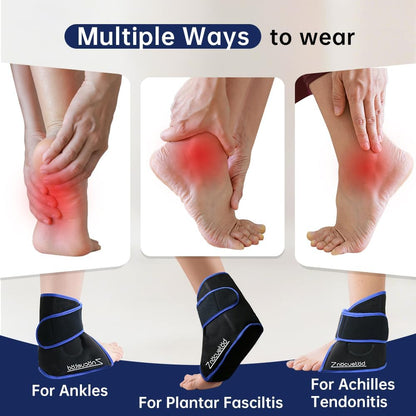 Ankle Ice Pack Wrap for Swelling Foot Heel Pain Relief Reusable Gel-1Pack