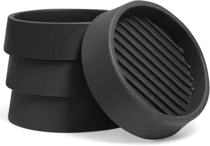 4 Pack 1.5 Inch Round Rubber Caster Cups Floor Protector Brown | Dense Rubber Anti-Slip Firm Grip, Floor Protection From Scratches, Slide-In No Tools Needed, Blends With Wood Metal Finishes