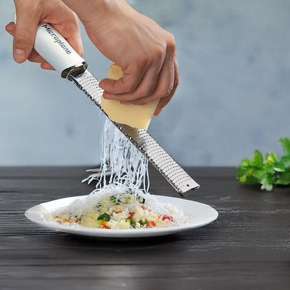 Premium Classic Series Zester - Lipstick Pink | Lemon Zester tool, Hard Cheese & Vegetable Grater | For Citrus, Parmesan Cheese, Garlic, Ginger, Nutmeg | Fine Stainless Steel Blade, Made in USA