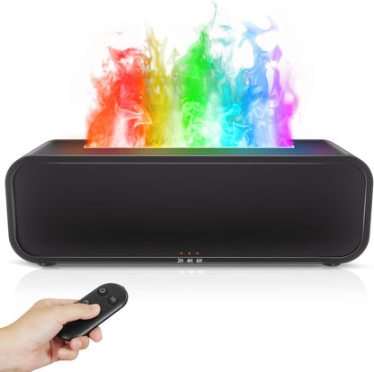 Colorful Flame Air Aroma Diffuser Humidifier, Upgraded 7 Flame Colors Noiseless Essential Oil Diffuser for Home,Office,Yoga with Auto-Off Protection 180mL (8Hours Black)
